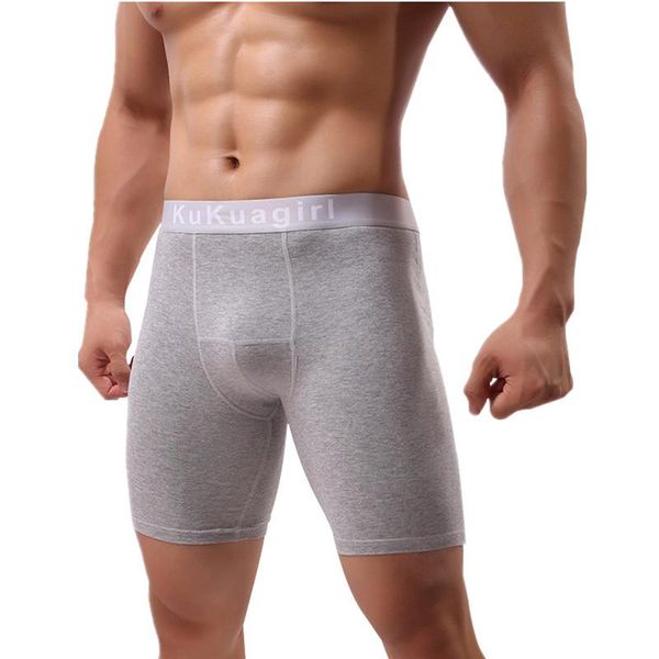 Unterhose Sexy Männer Unterwäsche Baumwolle Boxershorts Atmungsaktiv Langes Bein Hohe Taille U Konvexer Beutel Höschen Cueca Calzoncillo L-5XLUnterhose