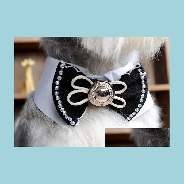 Collari per cani Guinzagli Cool Pet Cat Bowknot Cravatta Collare Forniture Regali di Natale 5 Disegni Boutique Consegna a domicilio Giardino domestico Dhlfo