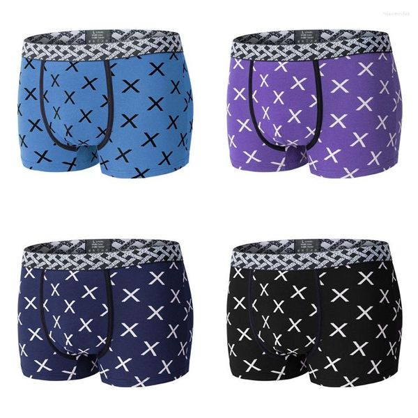 MUITAS AUTRAS MENINAS MENINAS BOXER Cotton Men's Panties Lingerie Boxershorts Brand Man Boxers masculinos 4pcs