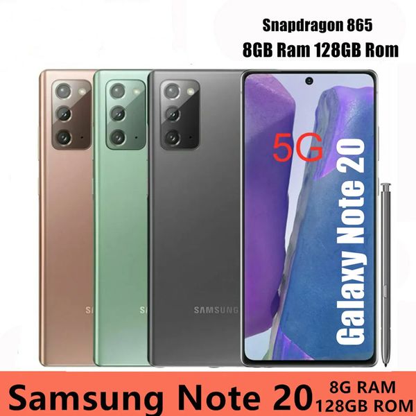 Samsung Galaxy Note20 Note 20 5G N981U1 6,7 Zoll 8 GB RAM 128 GB Octa Core Snapdragon 865+ NFC Original entsperrtes Mobiltelefon