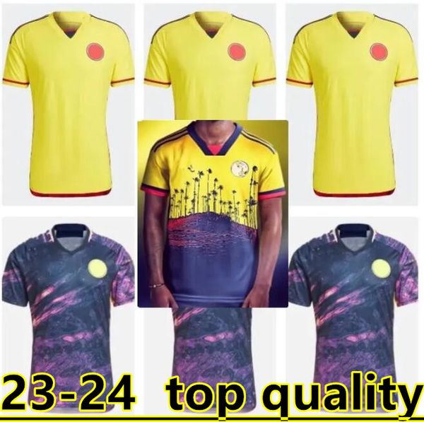 2023 2024 Colombia Away Soccer Jerseys 23 24 FALCAO JAMES maglia da calcio casa CUADRADO National Team uomo bambino kit Camiseta de futbol maillot S-2XL uniforme 888888