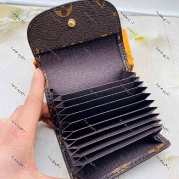 Porta carte di credito fisarmonica Porta carte di credito Porta monete Portafogli firmati Francia Pelle a quadretti marrone Pacchetto carte bancarie mini portafogli pochette stile classico