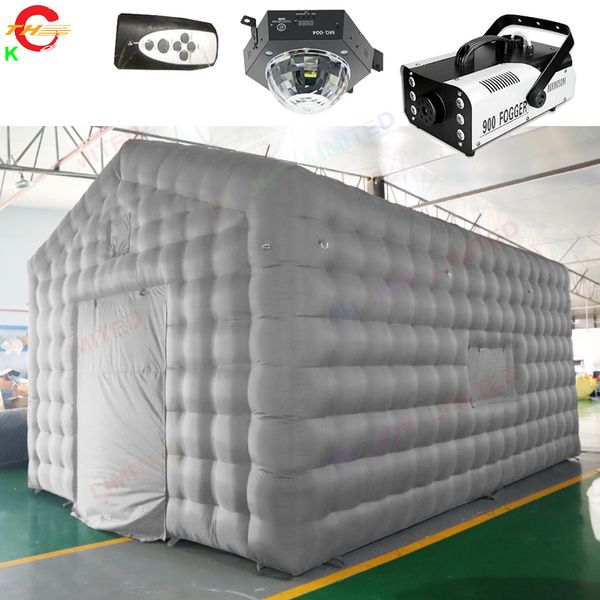 Attività all'aperto 7x5m Disco Light N Macchina della nebbia Cubo nero Blow Up Bar Tenda Gonfiabile Nightclub Tenda gonfiabile portatile Tenda per feste Spedizione aerea gratuita