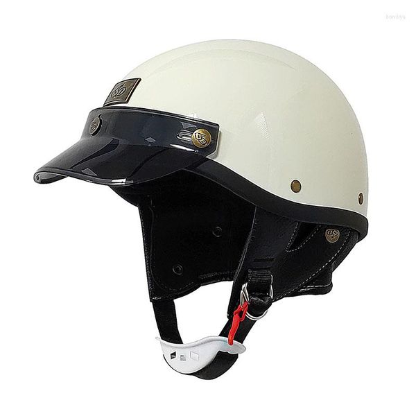 Мотоциклетные шлемы ретро шлем лето Летать легкий для мужчин Женщины Половина четырех сезонных сезонных электромобилей Scoop Dot Dot