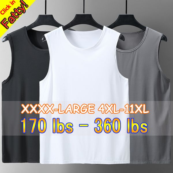 Canottiere da uomo Canottiere da uomo in maglia di seta di ghiaccio Allentato Casual Gilet senza maniche estivo da uomo di grandi dimensioni bodybuilding vestiti da allenamento 230419