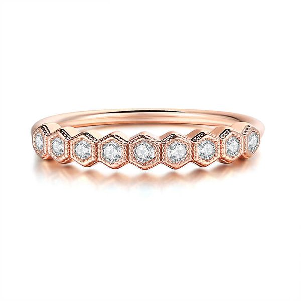 Anéis de banda anéis de cristal da moda para mulheres meninas simples rosa rosa colorido de ouro de ouro de dedo midi jóias de moda r919