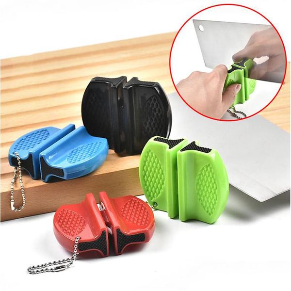 Affilacoltelli Mini Affilacoltelli in acciaio inossidabile Portatile per uso domestico all'aperto Tungsteno Mola veloce Affilatura in ceramica Penda Dhgarden Dhrgb