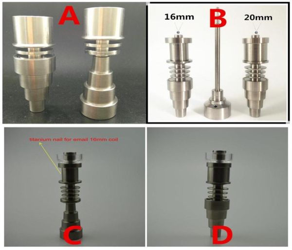 intero 100 GR2 Titanio ENail 16mm 20mm adatto Bobina di riscaldamento Senza cupola Chiodo in titanio1675360