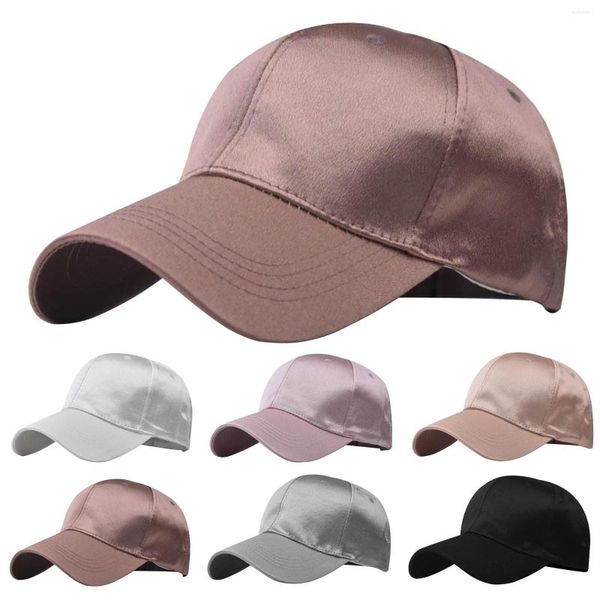 Bola tampa de bola macho feminino neutro de verão cetim de beisebol sólido chapéu ajustável visões respiráveis ​​snapback hip hop casquette gorras