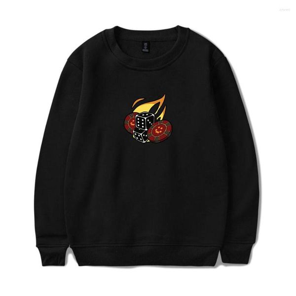 Hoodies für Herren Quckity LAS NEVADAS FIRE BLACK HOODIE Harajuku Cotton Unisex O-Neck Tops