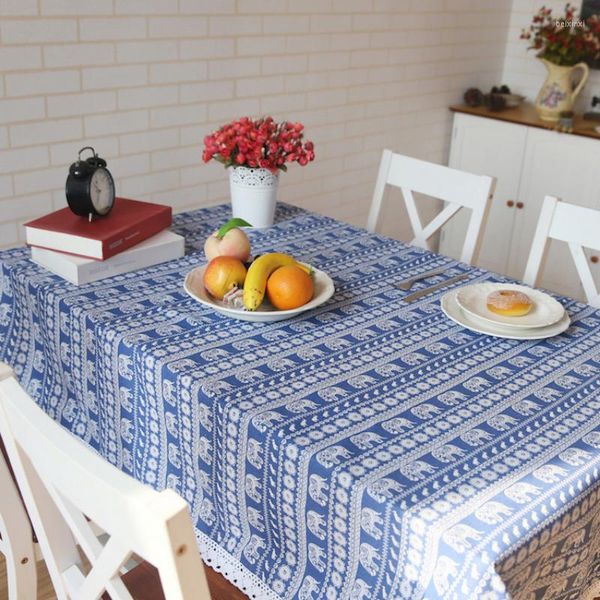 Tale de mesa de mesa retro estilo pastoral linho algodão toalha de mesa