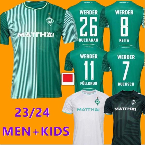 2023 2024 Werder Bremen Специальная футбольная майка Марвин Дакш Леонардо Биттенкурт Черный зеленый 23 24 Friedl Pieper футбольные рубашки Топ Таиланд Утка Мужские Дети 999