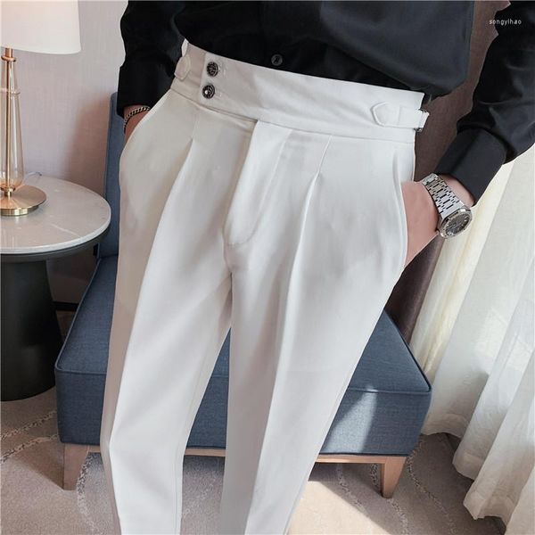 Мужские костюмы мужские брюки для брюк Pant 2023 Spring Business Casual Colid Color Slim Fit Официальные брюки для костюмов Pantalon