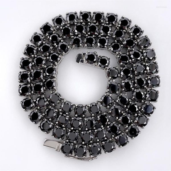 Correntes Hip Hop 4-6mm Black Zircon Tennis Colar Men 316L Colares de corrente de aço inoxidável Original Ins Ins Jewelry Wholesale