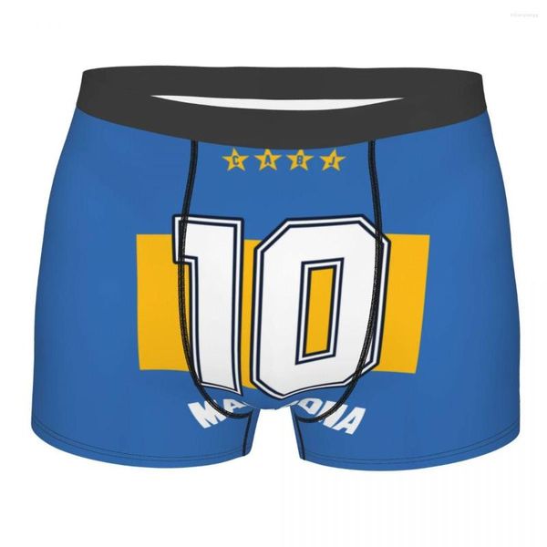 Underpantes masculinos de boxe masculino calcinha maradona respirável cueca mão de Deus masculino engraçado s-xxl