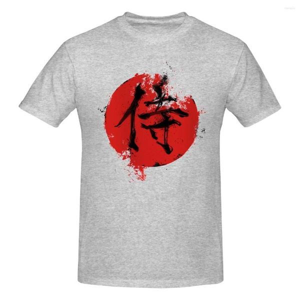 Мужские рубашки T 2023 Fashion Leisure Samurai Kanji Символ Футболка Harajuku Streetwear Cotton Graphics Tshirt Brands Tee Tops