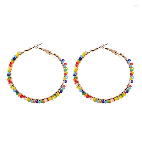 Brincos do garanhão Exagerou Big Circle for Women Bohemian colorido Declaração Brincho Jóias de Jóias de Casamento Dia dos Namorados