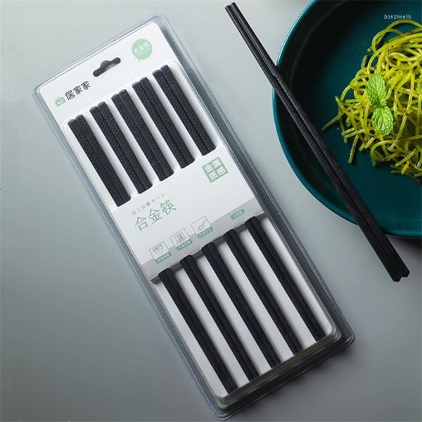 Bacchette 10 paia/lotto Famiglia di alta qualità Famiglia Semplice riutilizzabile Antiscivolo Sushi Chop Sticks Cucina Ristorante Set da tavola