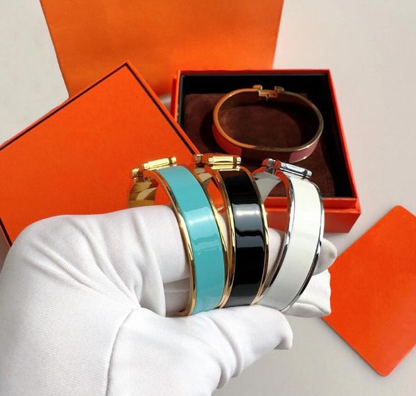 Designer-Armband aus 18 Karat Gold, Herrenarmband für Damen, Manschettenarmband, Valentinstagsarmband, 12 mm breit, mit Geschenktüte, 20 Farben
