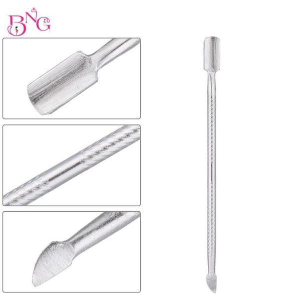 BNG 10 Stück Silber Nagelhautentferner Dualended Push Nail Cuticle Pusher Maniküre Nagelpflege Werkzeug Edelstahl Nagelriem Pusher9238417