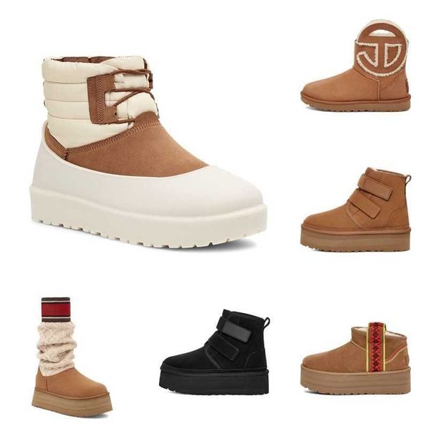 nter New ''ugglis''boot Ultra Mini Plataforma Mulheres Plataforma Clássica Botas Australianas Design Tasman Tassel estilo Tazz Estilo Fita Botas de Pele Chinelos Tornozelo Sherpa aaa1