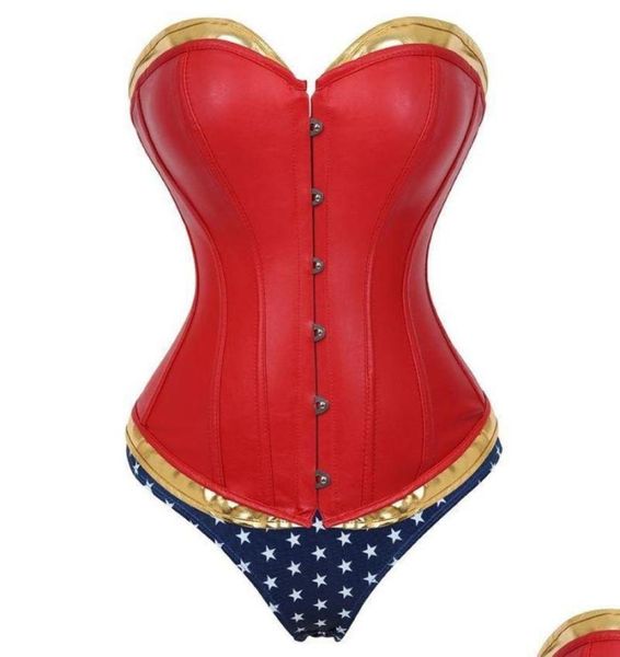 Vita pancia Shaper donne sexy ecopelle overbust corsetto bustier top cincher corpo corsetti bustini lingerie plus size Dhgtq7619427