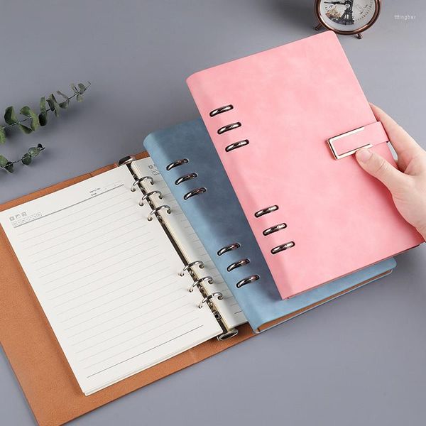 Capa dura fivela magnética A5 Catilhão em espiral Agenda Planejador Agenda Binder 6 Ring Business Office Notepad Note Book