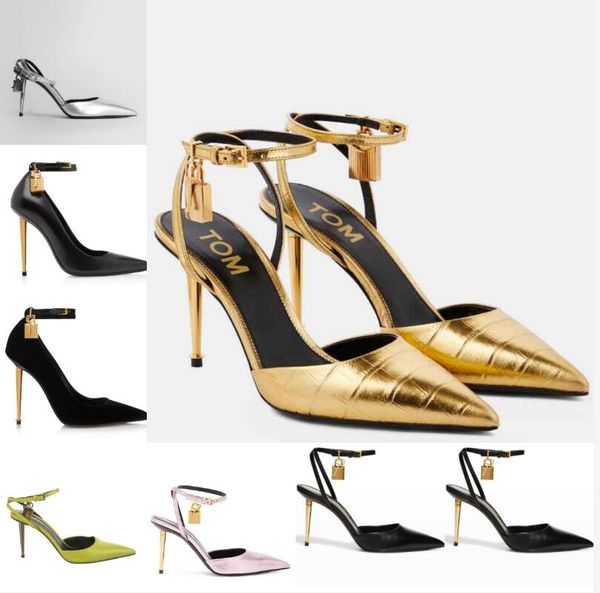 Свадебная обувь бренды с рисунком кожаные высокие каблуки Мул роскошный высокий каблук блестящий кожаный металлический цепной цепь Женщины.