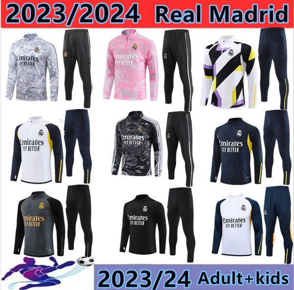 2023 2024 Real Madrids Trailsuit Eğitim Takımı Vini Jr Bellingham 22 23 24 Real Madrides Uzun Kollu Erkekler Çocuklar Futbol Spor Giyim Chandal