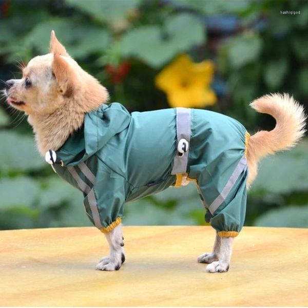 Köpek giyim küçük köpekler için su geçirmez yağmurluk giysileri evcil hayvan yağmur ceketleri ceket yavrusu yansıtıcı şerit ürün dış mekan