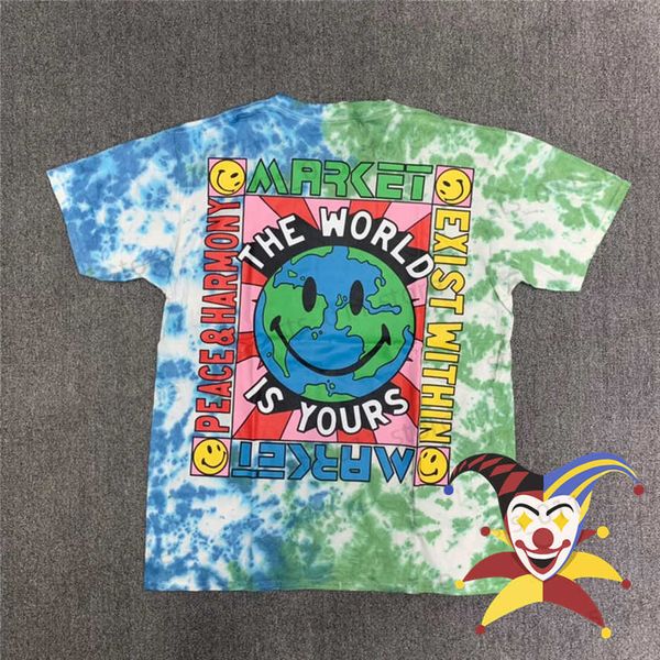 Herren T-Shirts Tie Dye PEACE T-Shirt Herren Damen THE World Is Yours T-Shirt Tops T-Shirt T230419