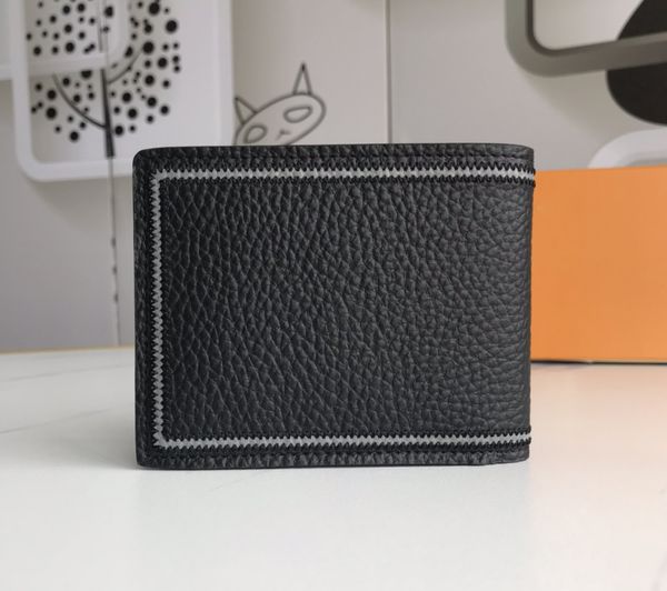 Designer Mens Wallets luxuosos Damier Graphite Bolsa Bordada Carta de Flor Bordada Pequenas Titulares de Crédito Male