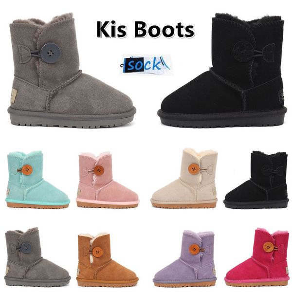 2024 Kleinkinder Kinder Mini Bogen Kleinkind Stiefel Mädchen Booties Kinder Designer Klassische Winter Schnee Stiefel Baby Kind Jugend Turnschuhe Australien kastanienbraun Schuhe Halten Warm