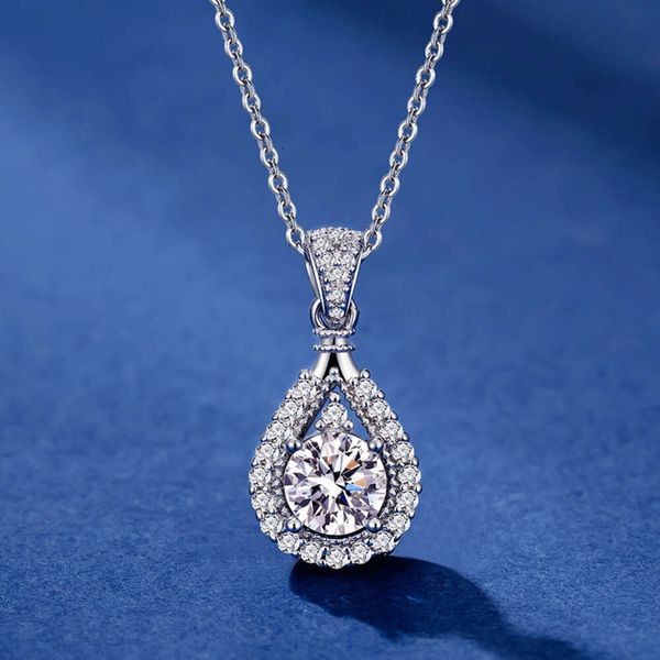 Colar de designer de joias de luxo para namoro colar de gota de água S925 conjunto com pingente de diamante de zircônia como presente para namorada joias acessórios de vestido clássico