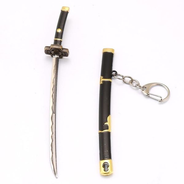 КЛАЧИНЫ Японский аниме One Piece Accessories Roronoa Zoro Three Knives Sword Alloy Key Chain Keyring Cosplay WholesaleKeyChains