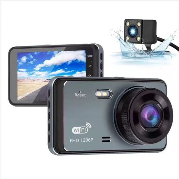 4.0 inç araba DVR 1080p HD Ön ve Arka Görünüm 2 Yolu Dash Cam Düğmesi Ekran DVR Kayıt cihazı kaydı Video Ayna Kayıt Cihazları G300