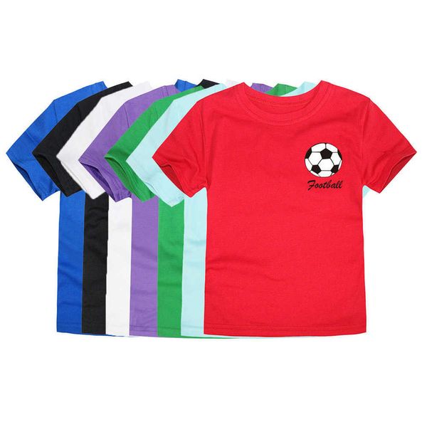 T-shirt T-shirt per neonato T-shirt per bambini in cotone estivo nero bianco per ragazzi T-shirt per bambini Maglietta oversize in cotone con stampa di calcio 2-12 anni P230419