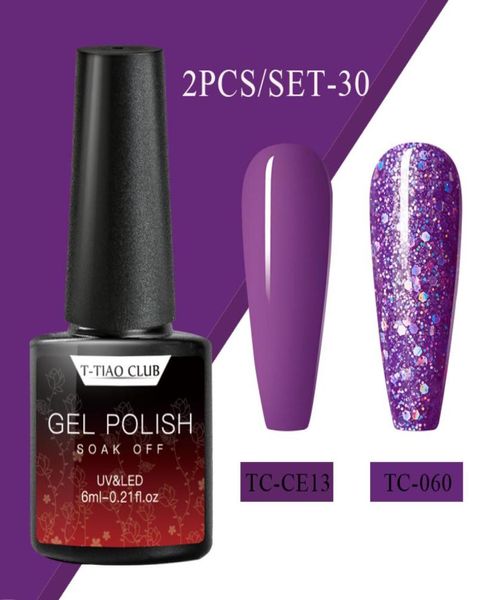 Glitzer-UV-Gel-Nagellack-Set, Nude-Farbserie, LED-Nagelgel-Lack, semi-permanenter Lack, Pailletten, 2-teiliges Set6729251