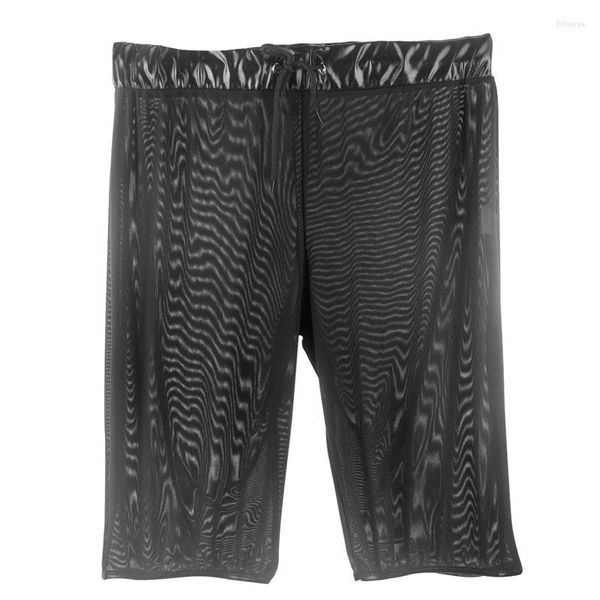 Mutande Uomini Sexy Taglie Forti Maglia Vedere Attraverso Pantaloni Corti Stretti Trasparente Traspirante U Custodia Convessa Boxer Mezza Lunghezza Gay Wear F24