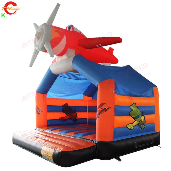 Entrega gratuita de porta atividades ao ar livre 2023 Novas crianças quintal inflável pulando castelo bola pit avião casa de salto com ventilador de ar para crianças