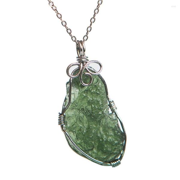 Colares pendentes genuínos naturais escuros moldavite stone feminino cura cristal forma irregular moda 34 19 9mm