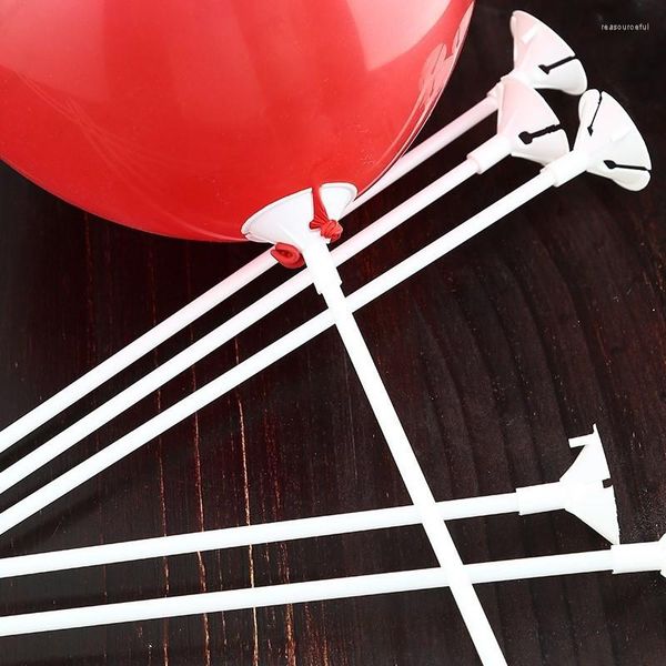 Decoração de festa 30cm White Balloon Stick Pólo Plástico Hastes Porta de Aniversário de Natal Balões de casamento Acessórios