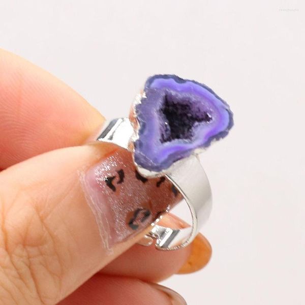 Cluster Ringe 2023 Natürliche Achate Druzy Einstellbare Unregelmäßige Scheibe Druzys Handgefertigter Fingerring Für Frauen Männer Schmuck Hochzeitsgeschenk