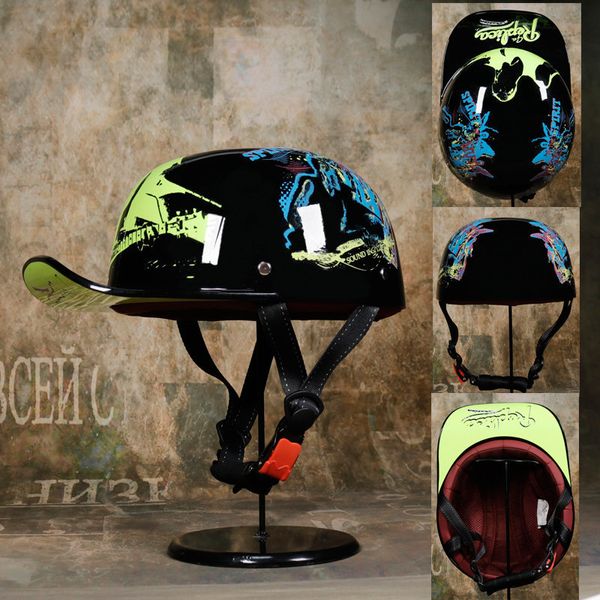 Retro Gangster DS Kişiselleştirilmiş Beyzbol Şapkası Kask Harley Elektrikli Araba Yarım Kask Scooter Ladytongue Kask PF