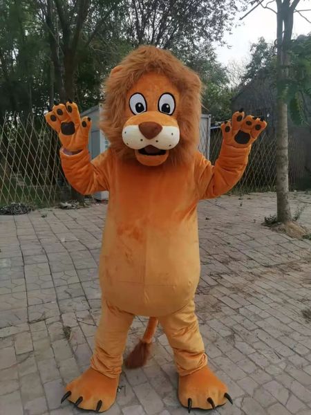 Nuovi costumi promozionali della mascotte Immagine reale Costumi della mascotte del leone marrone Vestito operato da formato adulto del fumetto di Halloween