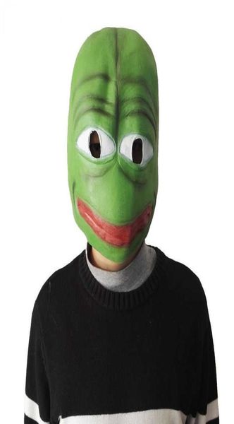 Cartoon Pepe the Sad Frog Latex Mask che vende celebrazioni realistiche per la maschera di carnevale per la testa del carnival Celebrazioni cosplay Y09139389995