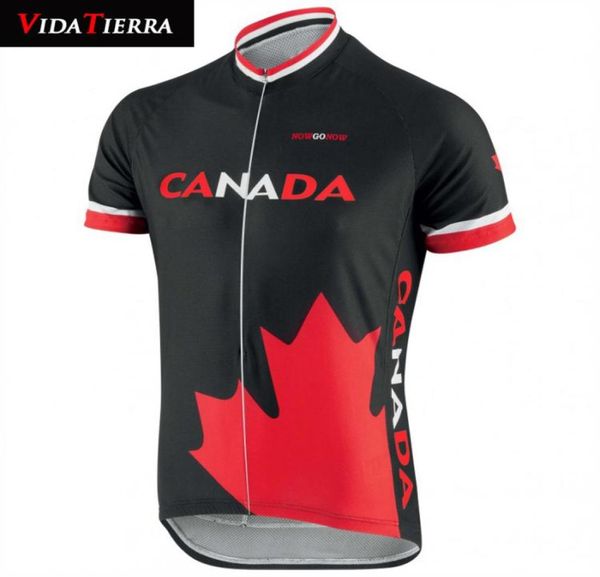 VIDATIERRA 2019 maglia da ciclismo uomo rosso nero squadra nazionale canadese classica Maglia da discesa manica corta sportiva da esterno lucky pro ra7257028