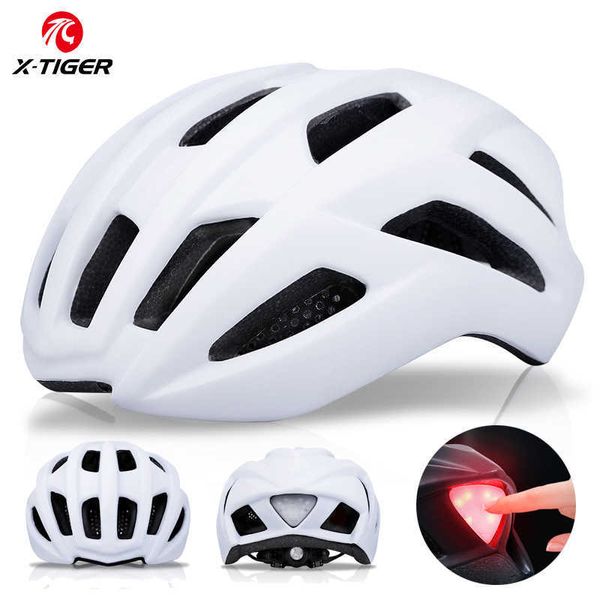 Fahrradhelme X-TIGER Fahrradhelm Mann Frauen Mountainbike Helm LED-Licht Fahrradhelme zum Reiten Radfahren Sport Skateboard Scooter P230419