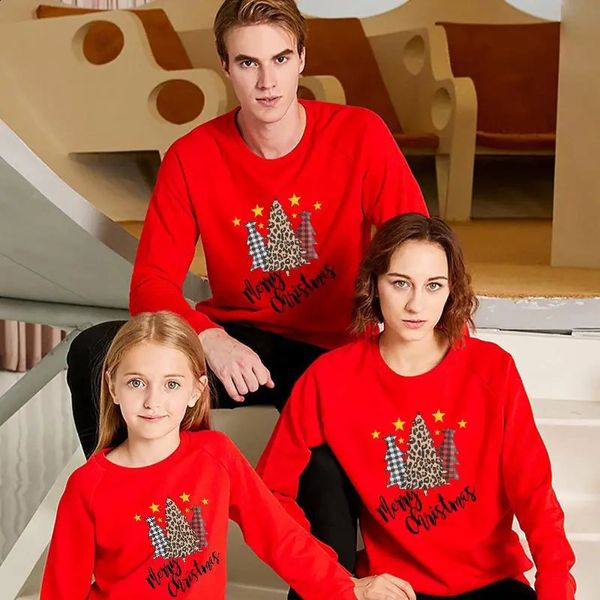 Одинаковые комплекты для всей семьи YAGIMI, рождественский свитер с принтом дерева, осень-зима, одежда для родителей и детей A из трех, внешнеторговая одежда 231118