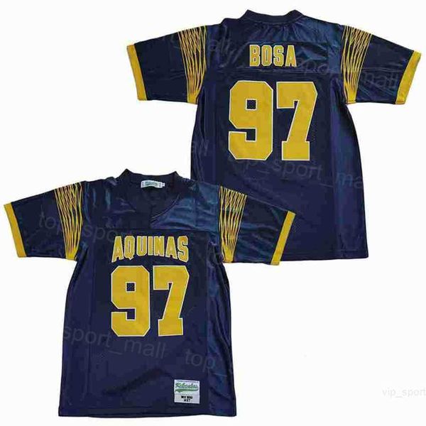 High School Football 97 Nick Bosa Jerseys St Thomas Aquinas College Moive Breathable Algodão puro Pullover para fãs de esportes Todos costura